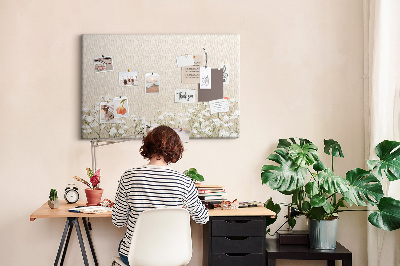 Tableau de liège Fleurs délicates sur fond neutre