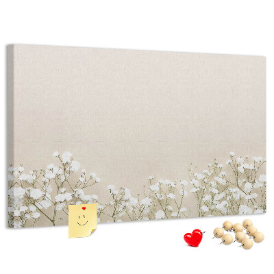 Tableau de liège Fleurs délicates sur fond neutre