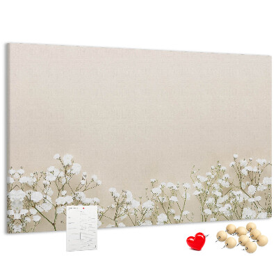 Tableau de liège Fleurs délicates sur fond neutre