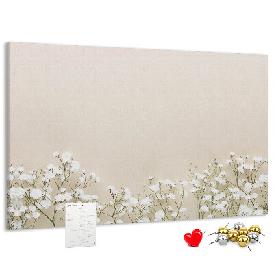 Tableau de liège Fleurs délicates sur fond neutre