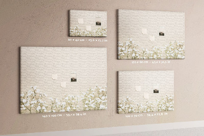 Tableau de liège Fleurs délicates sur fond neutre