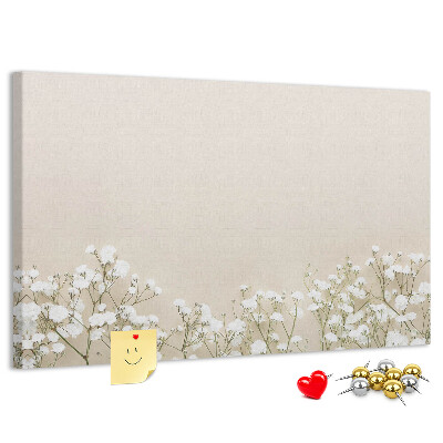 Tableau de liège Fleurs délicates sur fond neutre