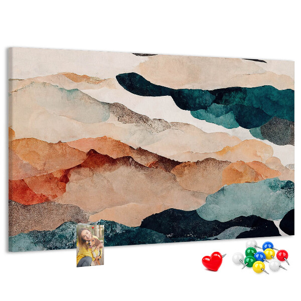 Tableau de liège Nuages abstraits aux couleurs atténuées