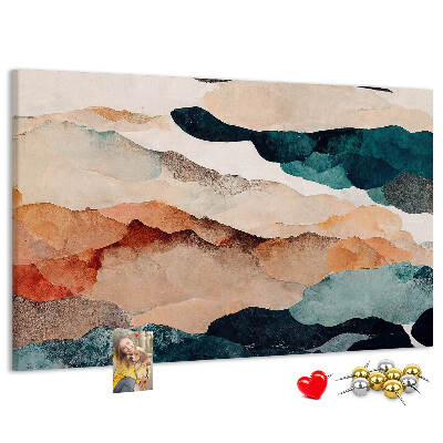 Tableau de liège Nuages abstraits aux couleurs atténuées