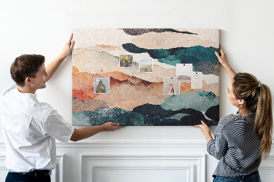 Tableau de liège Nuages abstraits aux couleurs atténuées