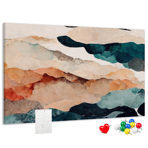 Tableau de liège Nuages abstraits aux couleurs atténuées