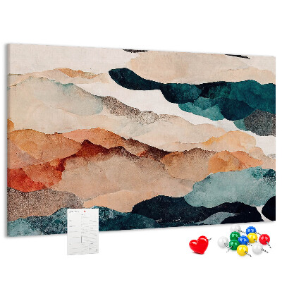 Tableau de liège Nuages abstraits aux couleurs atténuées