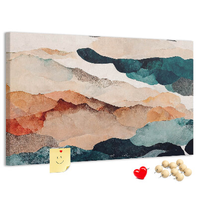 Tableau de liège Nuages abstraits aux couleurs atténuées