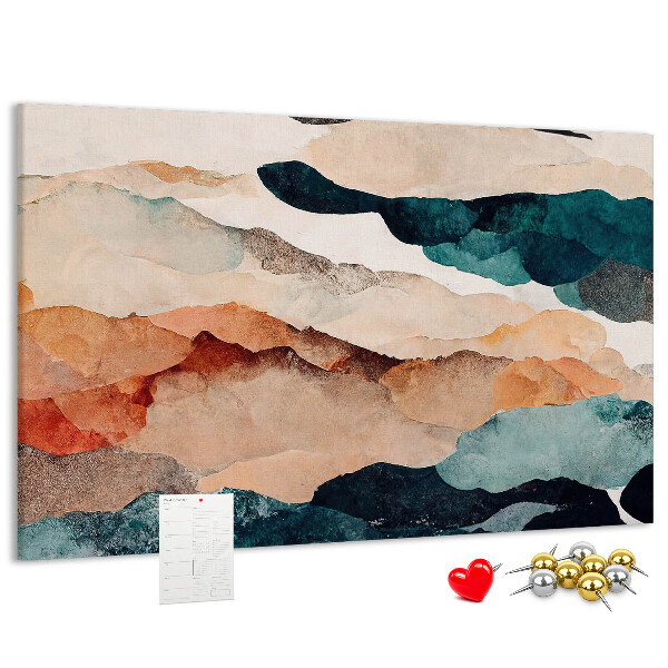 Tableau de liège Nuages abstraits aux couleurs atténuées