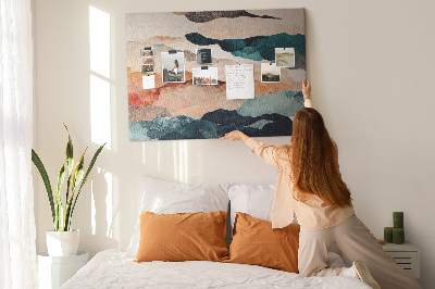 Tableau de liège Nuages abstraits aux couleurs atténuées