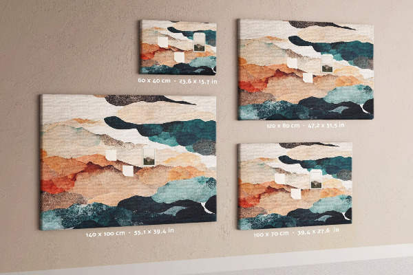 Tableau de liège Nuages abstraits aux couleurs atténuées