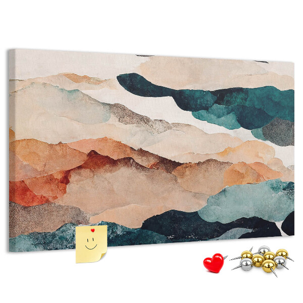 Tableau de liège Nuages abstraits aux couleurs atténuées