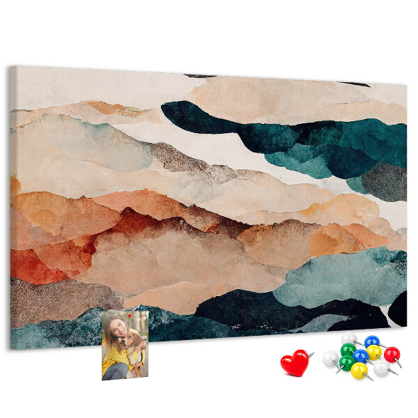 Tableau de liège Nuages abstraits aux couleurs atténuées