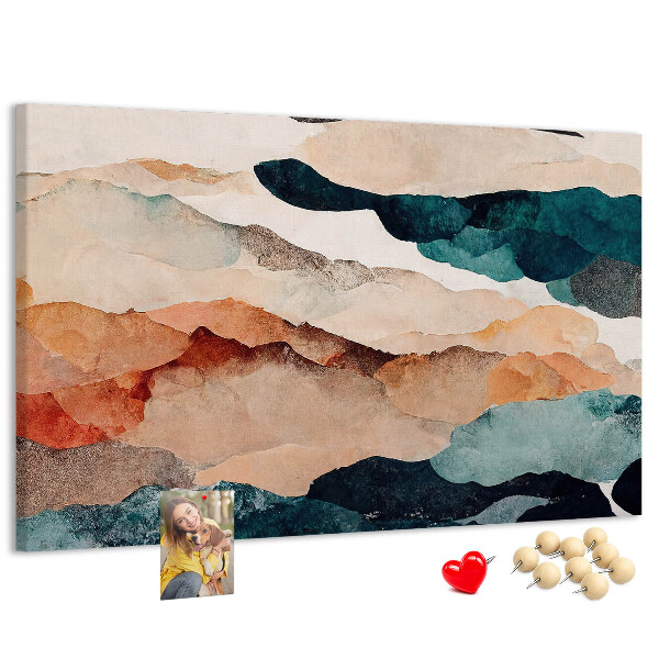 Tableau de liège Nuages abstraits aux couleurs atténuées