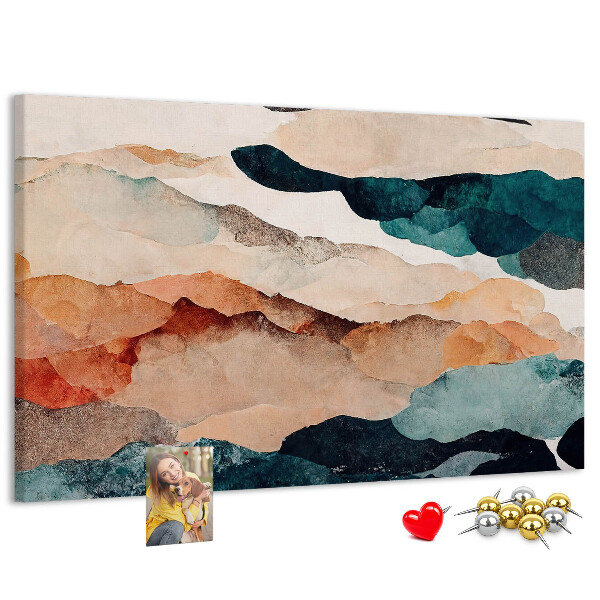 Tableau de liège Nuages abstraits aux couleurs atténuées
