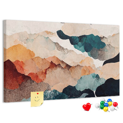 Tableau affichage liège Nuages ​​abstraits aux couleurs atténuées