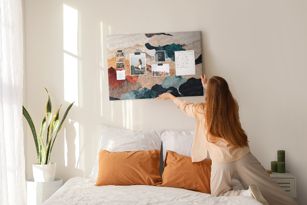 Tableau affichage liège Nuages abstraits aux couleurs atténuées