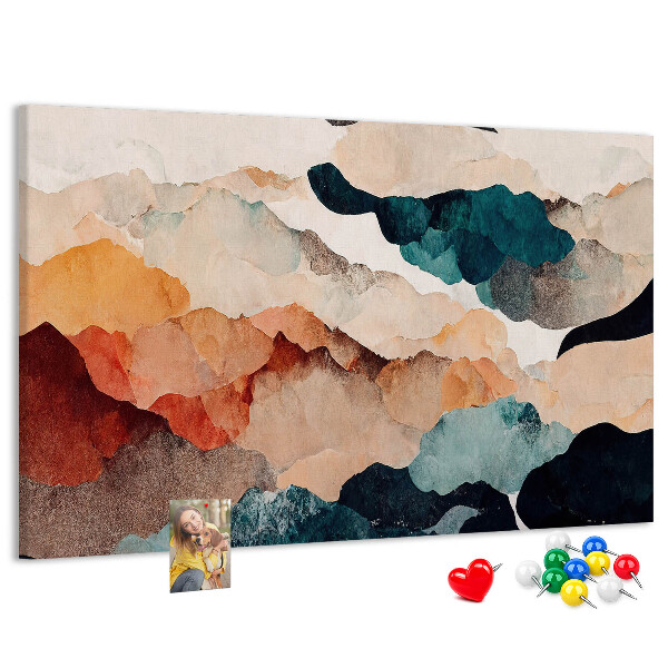 Tableau affichage liège Nuages abstraits aux couleurs atténuées