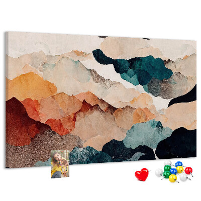 Tableau affichage liège Nuages abstraits aux couleurs atténuées