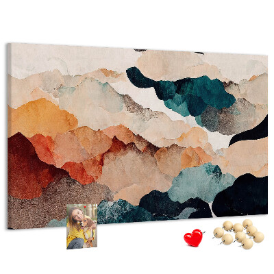 Tableau affichage liège Nuages abstraits aux couleurs atténuées