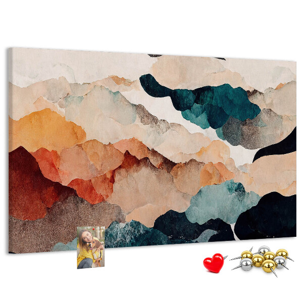 Tableau affichage liège Nuages abstraits aux couleurs atténuées