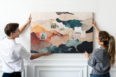 Tableau affichage liège Nuages abstraits aux couleurs atténuées