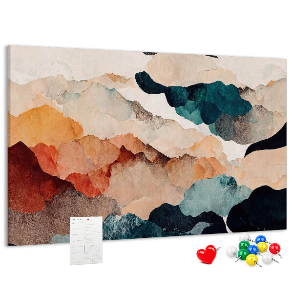 Tableau affichage liège Nuages abstraits aux couleurs atténuées
