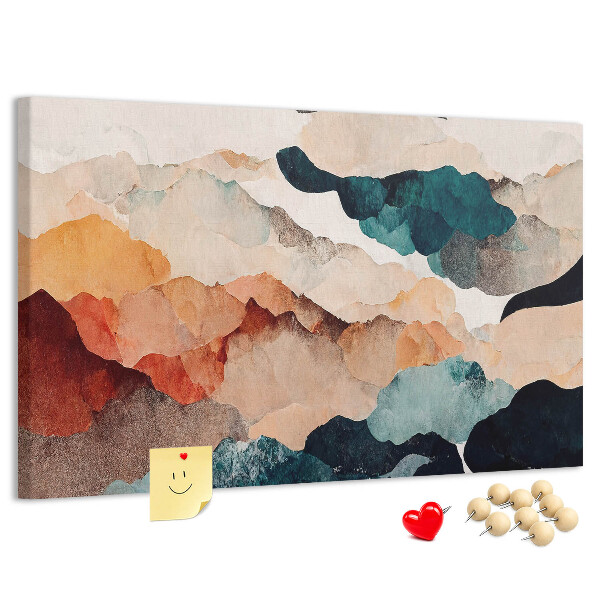 Tableau affichage liège Nuages abstraits aux couleurs atténuées