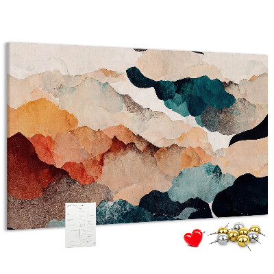 Tableau affichage liège Nuages abstraits aux couleurs atténuées