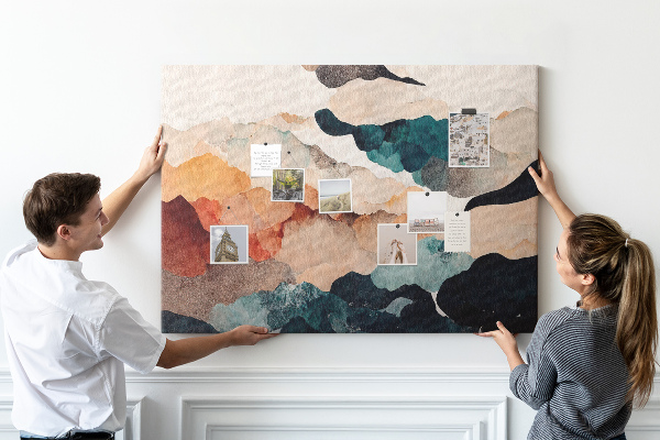 Tableau affichage liège Nuages abstraits aux couleurs atténuées