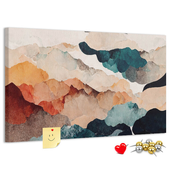 Tableau affichage liège Nuages abstraits aux couleurs atténuées