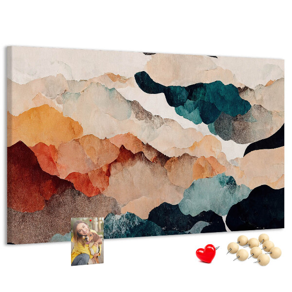 Tableau affichage liège Nuages abstraits aux couleurs atténuées