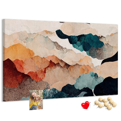 Tableau affichage liège Nuages abstraits aux couleurs atténuées
