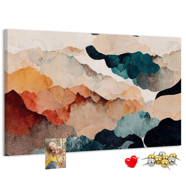 Tableau affichage liège Nuages abstraits aux couleurs atténuées
