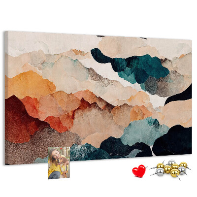 Tableau affichage liège Nuages abstraits aux couleurs atténuées