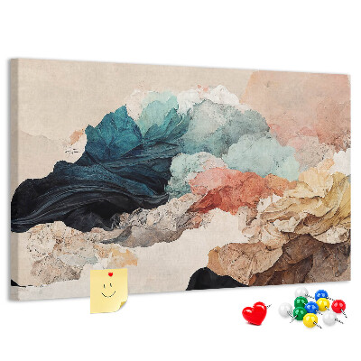 Tableau en liège Éclaboussures abstraites de formes colorées et ondulées