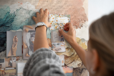 Tableau en liège Éclaboussures abstraites de formes colorées et ondulées