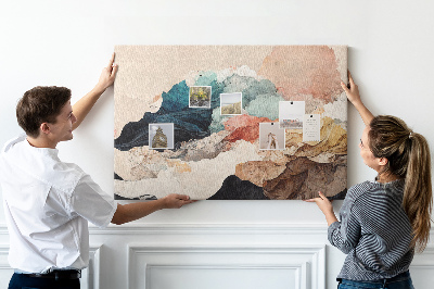Tableau en liège Éclaboussures abstraites de formes colorées et ondulées