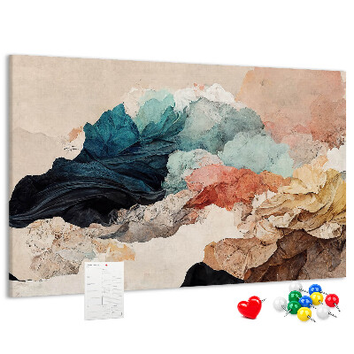 Tableau en liège Éclaboussures abstraites de formes colorées et ondulées