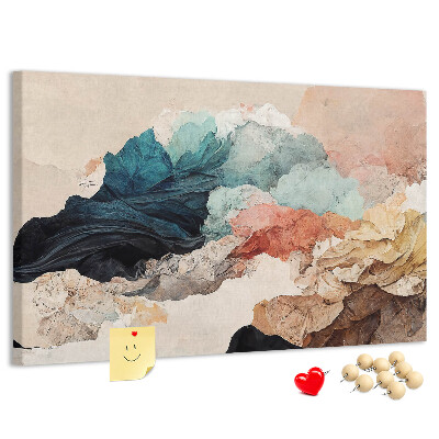 Tableau en liège Éclaboussures abstraites de formes colorées et ondulées