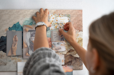 Tableau en liège Éclaboussures abstraites de formes colorées et ondulées