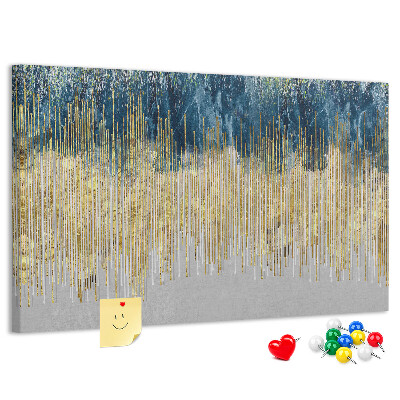 Tableau de liège Motif abstrait avec des lignes verticales dorées