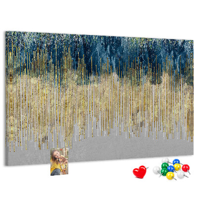 Tableau de liège Motif abstrait avec des lignes verticales dorées
