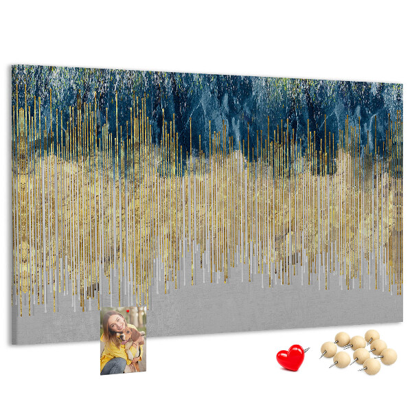 Tableau de liège Motif abstrait avec des lignes verticales dorées