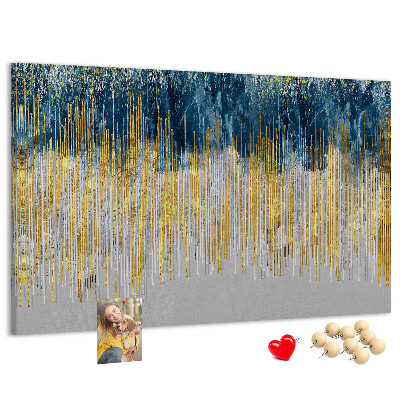 Tableau de liège Motif abstrait avec des lignes verticales dorées