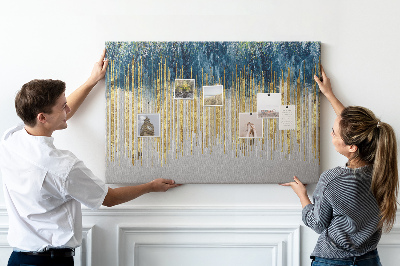 Tableau de liège Motif abstrait avec des lignes verticales dorées