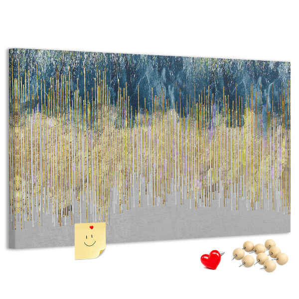 Tableau de liège Motif abstrait avec des lignes verticales dorées