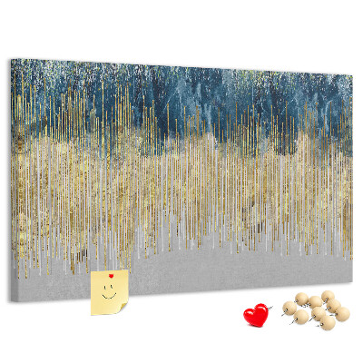 Tableau de liège Motif abstrait avec des lignes verticales dorées