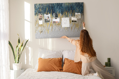 Tableau de liège Motif abstrait avec des lignes verticales dorées
