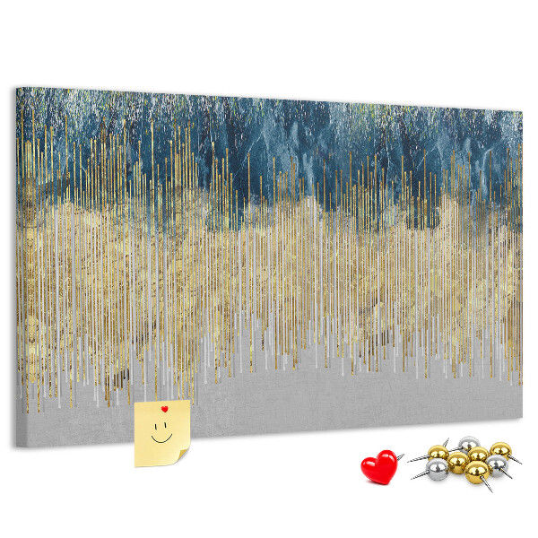 Tableau de liège Motif abstrait avec des lignes verticales dorées
